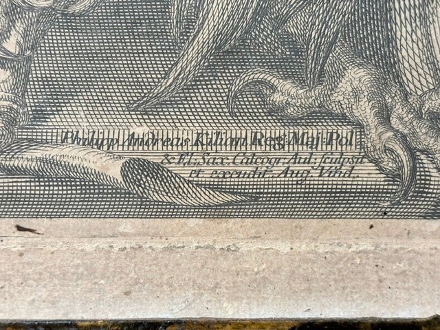 Gravure représentant l'empereur François Ier dans son cadre d'origine -photo-1