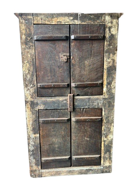 Armoire murale en châtaignier à 4 portes-photo-2