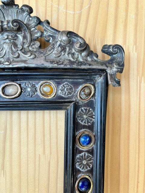 Ebonized Wood Frame With Semi-precious Stone Inlays-photo-2