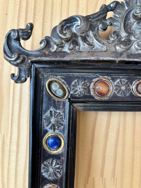 Ebonized Wood Frame With Semi-precious Stone Inlays-photo-3