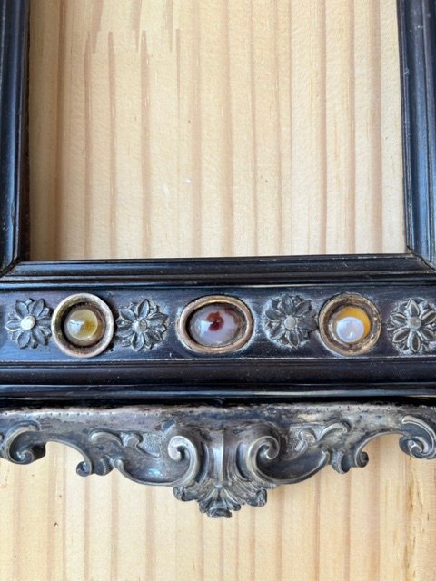 Ebonized Wood Frame With Semi-precious Stone Inlays-photo-4