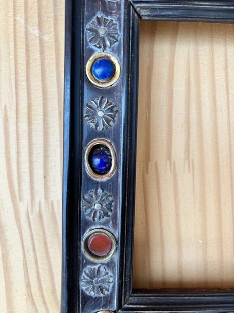 Ebonized Wood Frame With Semi-precious Stone Inlays-photo-1