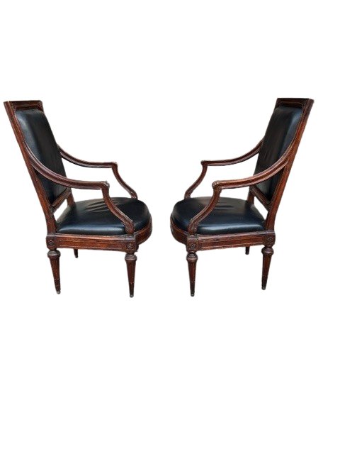 Paire de fauteuils génois en noyer-photo-1