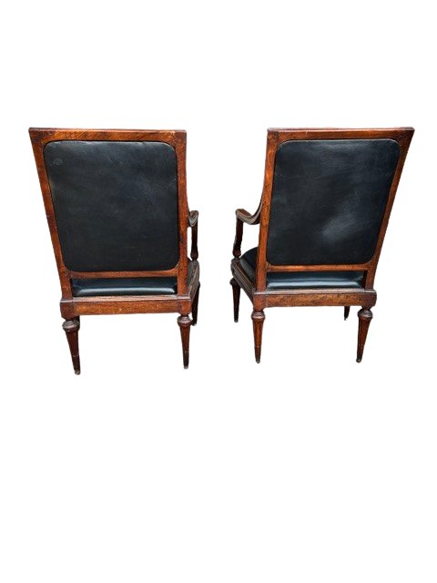 Paire de fauteuils génois en noyer-photo-2
