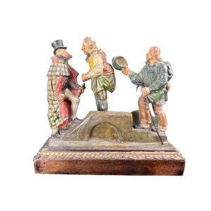 Groupe En Terre Cuite Polychrome,  Zizenhouser