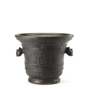 Bronze Mortar Signed And Dated 1779