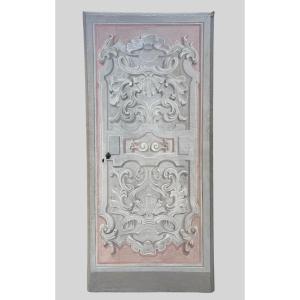 Door Painted On Canvas On Both Sides Of Tuscan Origin