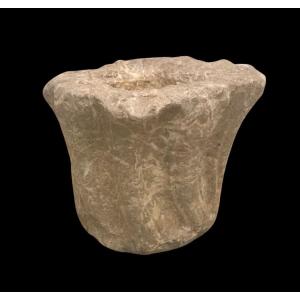 Capital In Pink Breccia With Helical Grooves
