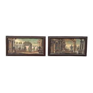 Pair Of Tempera Paintings With Original Frames