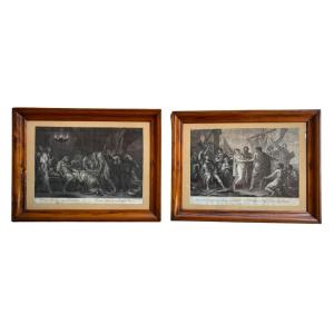 Paire de gravures encadrées de Domenico Cunego (Vérone 1726 - Rome 1803)
