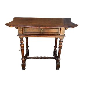 Table console en noyer à bobine Emilian