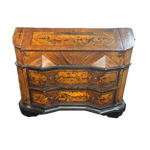 Veneered And Inlaid Bureau From The Lombardy Area