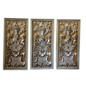 série de 3 panneaux peints sur toile