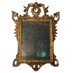 Carved And Gilded Wooden Mirror