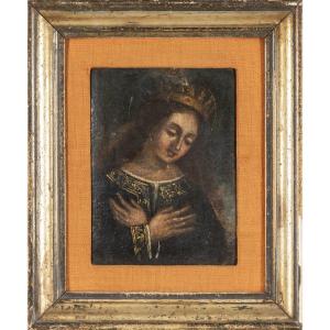 Oil Painting On Canvas Depicting Saint Catherine