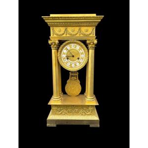 Gilt-bronze Portico Clock From The Empire Period.