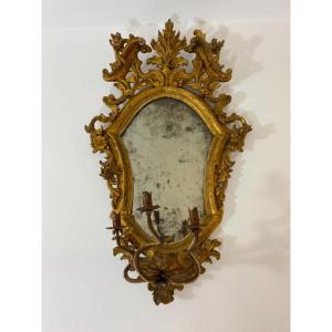 Carved And Gilded Wooden Wall Sconce, Emilia