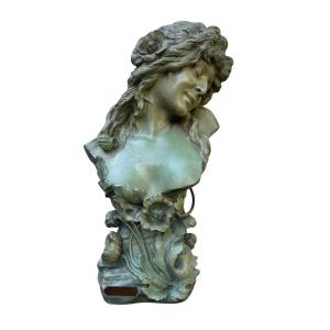 Buste "Fleur de pavot" marqué "Shumacher's Marmorguss"