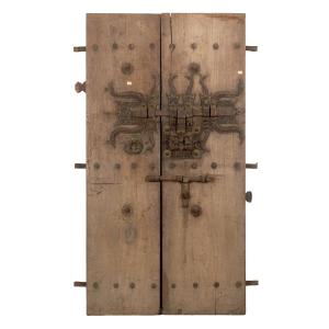 Indian Teak Door With Original Hardware