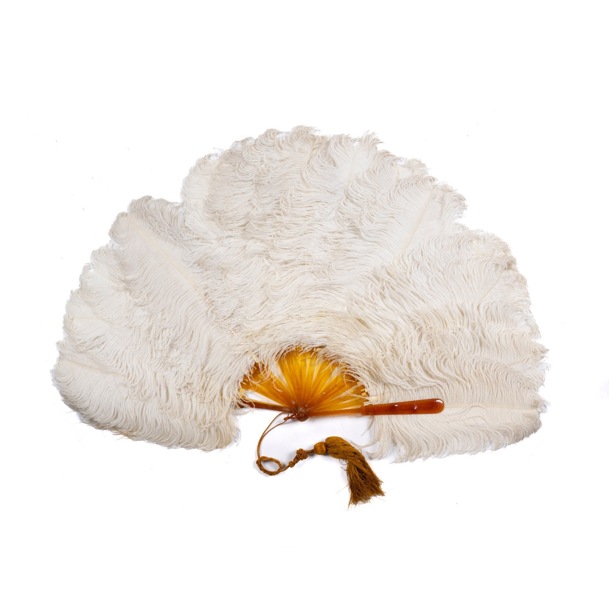 Lot Consisting Of Three Ostrich Feather Fans-photo-2
