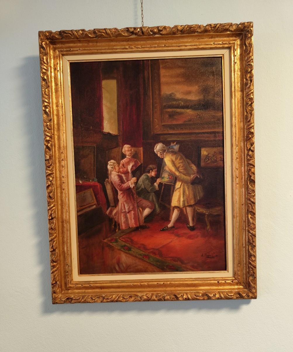 Peinture à l'huile sur toile « Alberto Rossi »-photo-3