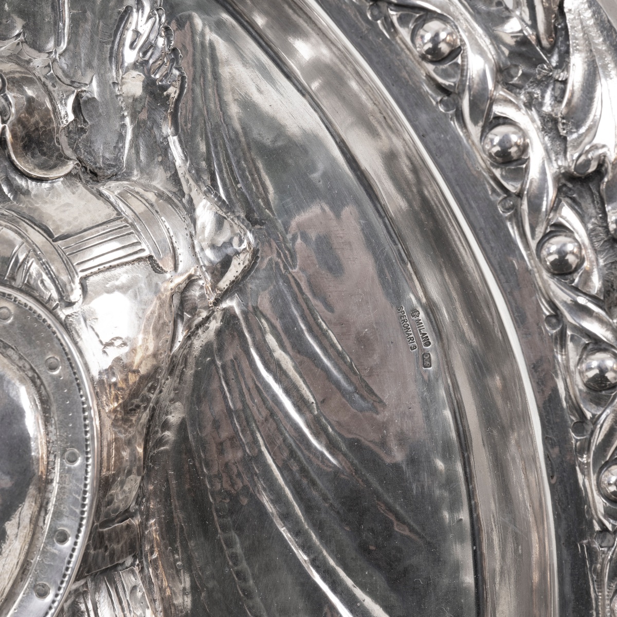 A Large Embossed Silver Ceremonial Plate-photo-1