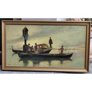 Peinture à l'huile sur toile "Adelchi De Grossi"