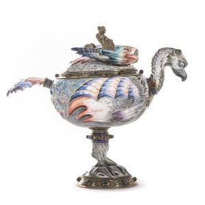 Silver And Enamel Candy Holder