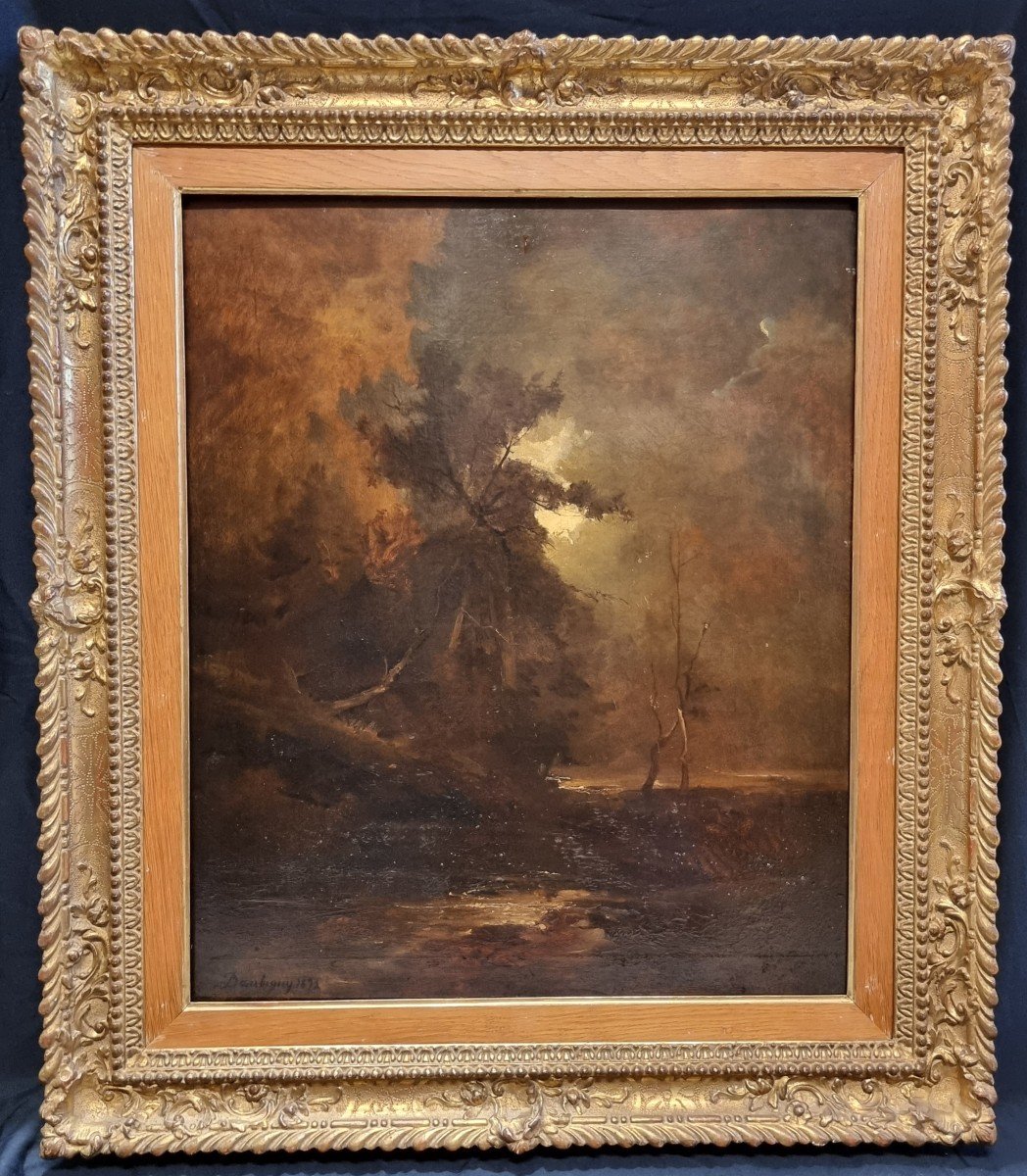 Oil On Panel Signed Daubigny 1873