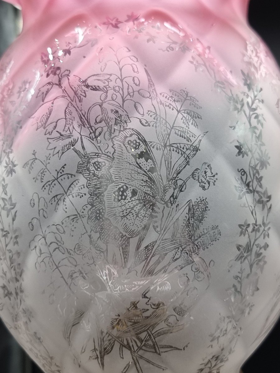 Paire De Lampes à Huile Raffinées, Montées Sur Des Vases En Porcelaine De Vieille Paris-photo-5