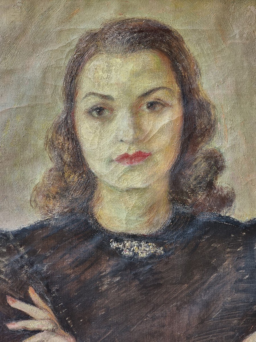 Portrait Of A Young Woman Signed Scaramucci, 1940-photo-2