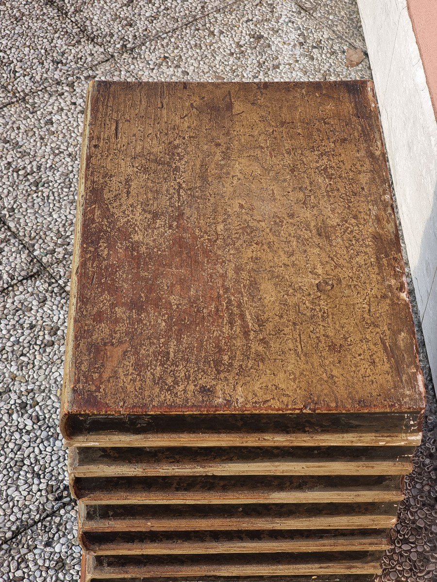 Small Wooden Chest-bench Shaped Like Books-photo-7