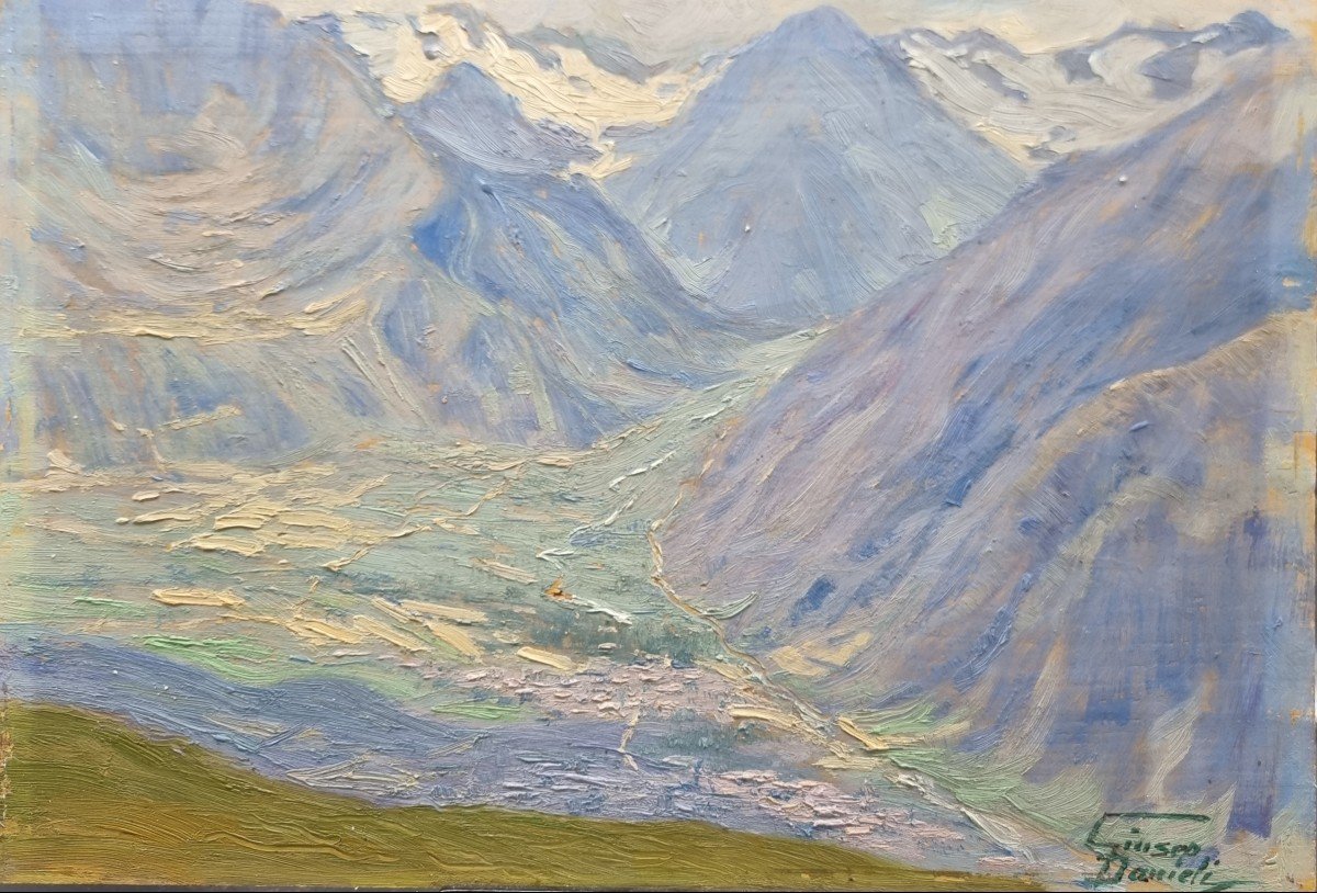 Mountain Landscapes Of Cadore, Oil On Panel-photo-3