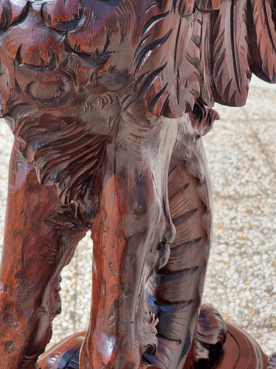 élégant Porte-plantes Sculpté, Dans Le Style De Gabriele Viardot, Début Du XXe Siècle-photo-2