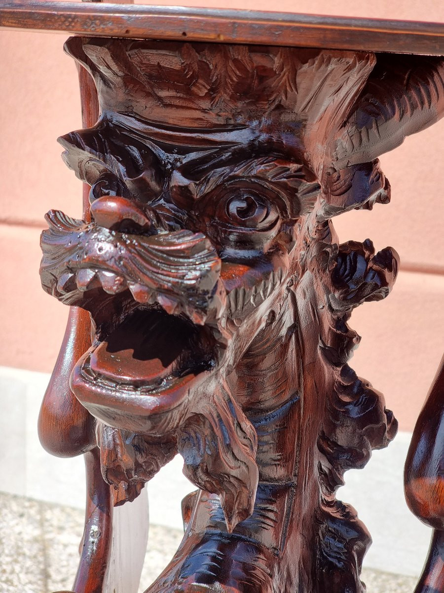 élégant Porte-plantes Sculpté, Dans Le Style De Gabriele Viardot, Début Du XXe Siècle-photo-3