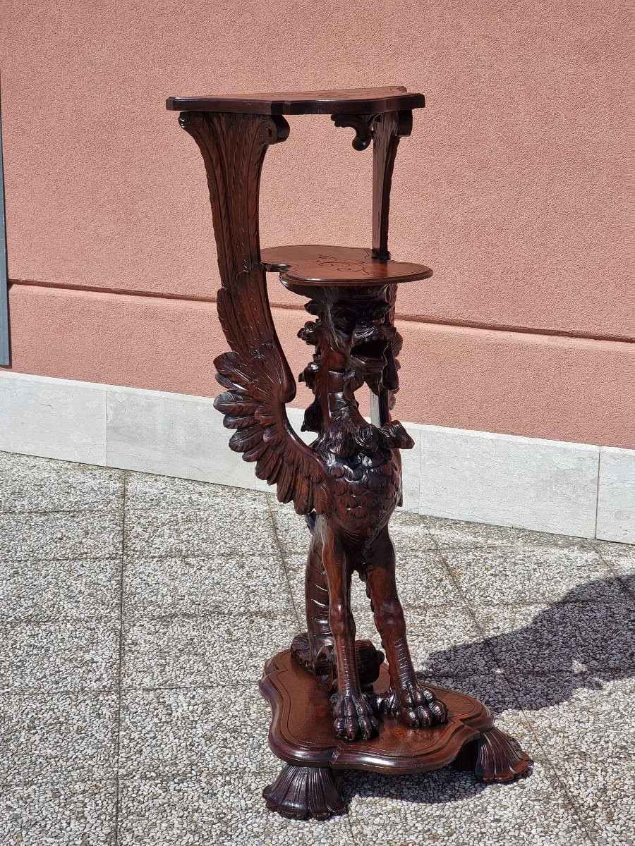 élégant Porte-plantes Sculpté, Dans Le Style De Gabriele Viardot, Début Du XXe Siècle-photo-6