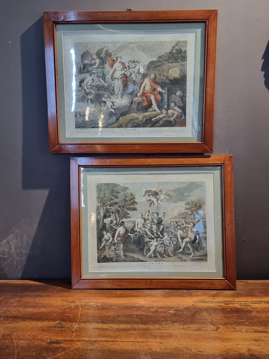 Pair Of Neoclassical Prints By Remondini: "the Earth" And "the Air" (1799)-photo-1
