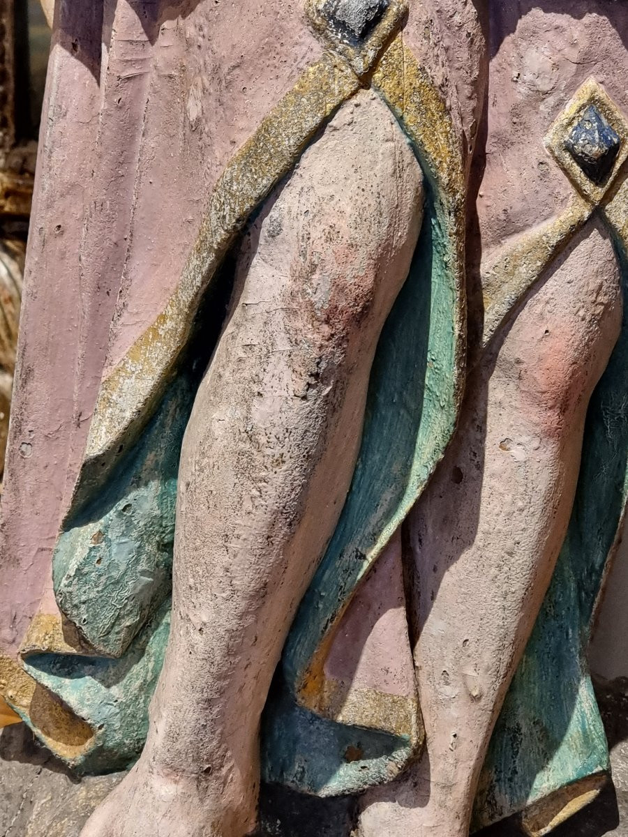 Sculpture En Bois Polychrome Représentant Un Ange – Haut-vénétie / Trentin, XVIIIe Siècle-photo-8