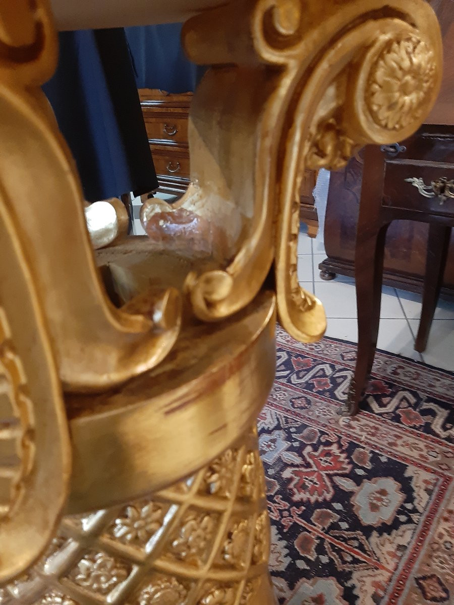 Pair Of Gilt Empire-style Columns – Italy, 1980s-photo-2