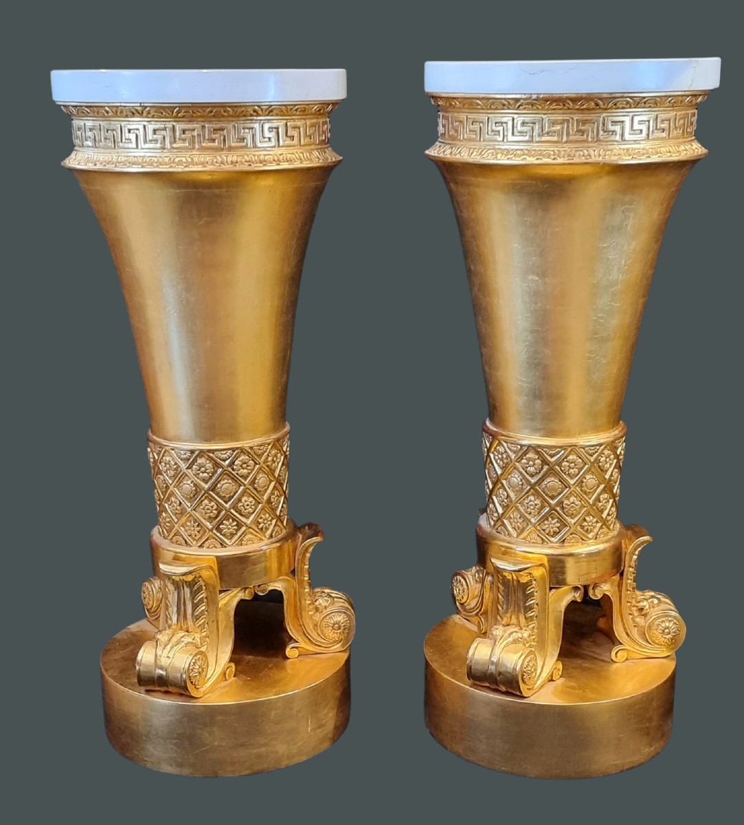 Pair Of Gilt Empire-style Columns – Italy, 1980s