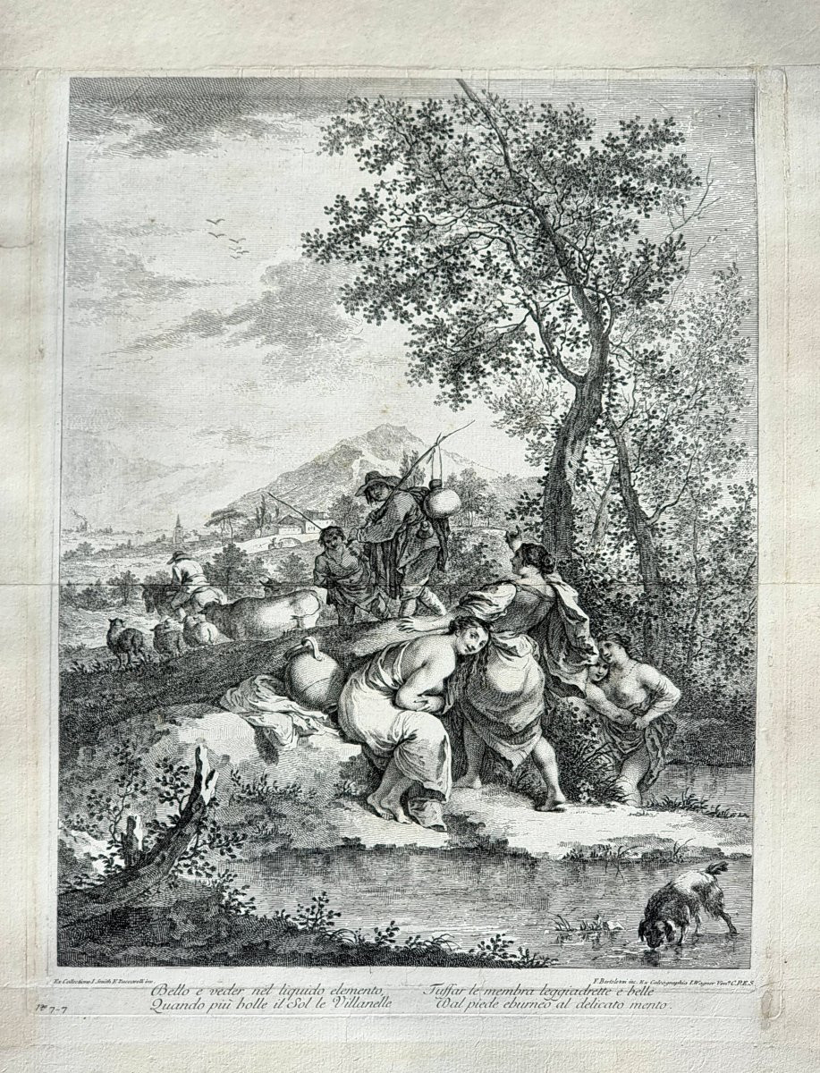 Paire De Gravures Calcographiques – Francesco Zuccarelli / Joseph Wagner – Venise, XVIIIe Siècl-photo-2