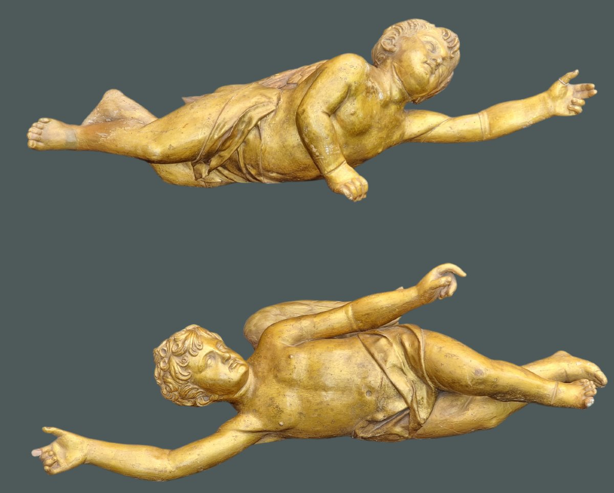 Paire D’anges En Bois Doré, Nord De L’italie (probablement Région De Venise), Fin XVIe – Début -photo-4