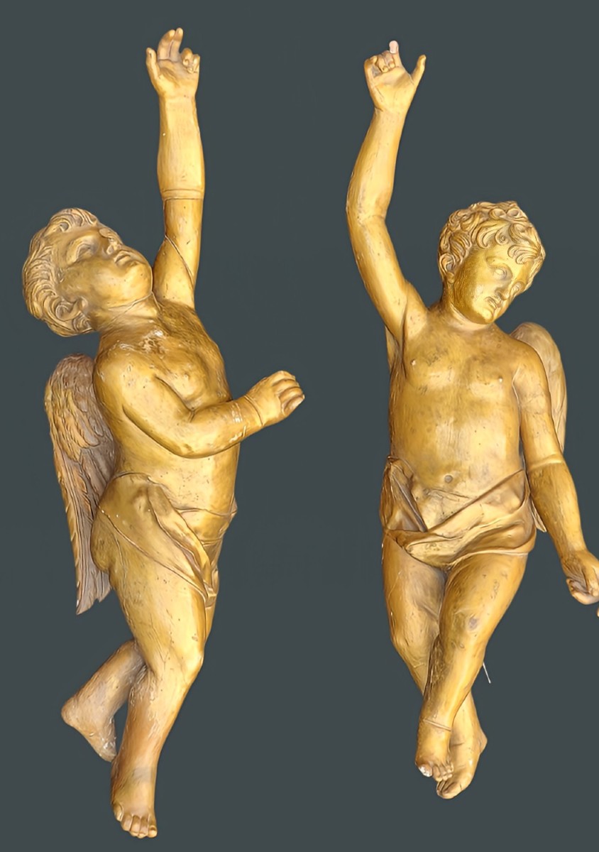 Paire D’anges En Bois Doré, Nord De L’italie (probablement Région De Venise), Fin XVIe – Début 