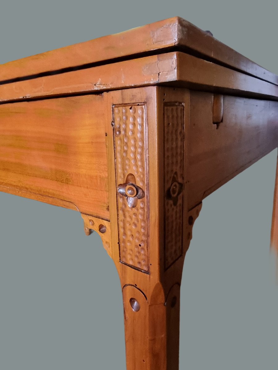 Vicenza Extendable Table In Solid Cherry Wood, Late 19th Century-photo-3