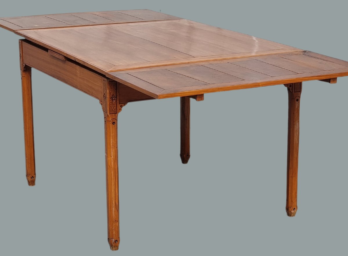 Vicenza Extendable Table In Solid Cherry Wood, Late 19th Century-photo-4