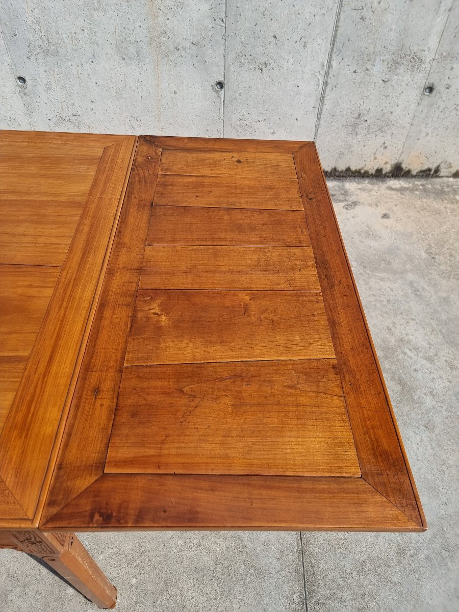 Vicenza Extendable Table In Solid Cherry Wood, Late 19th Century-photo-1