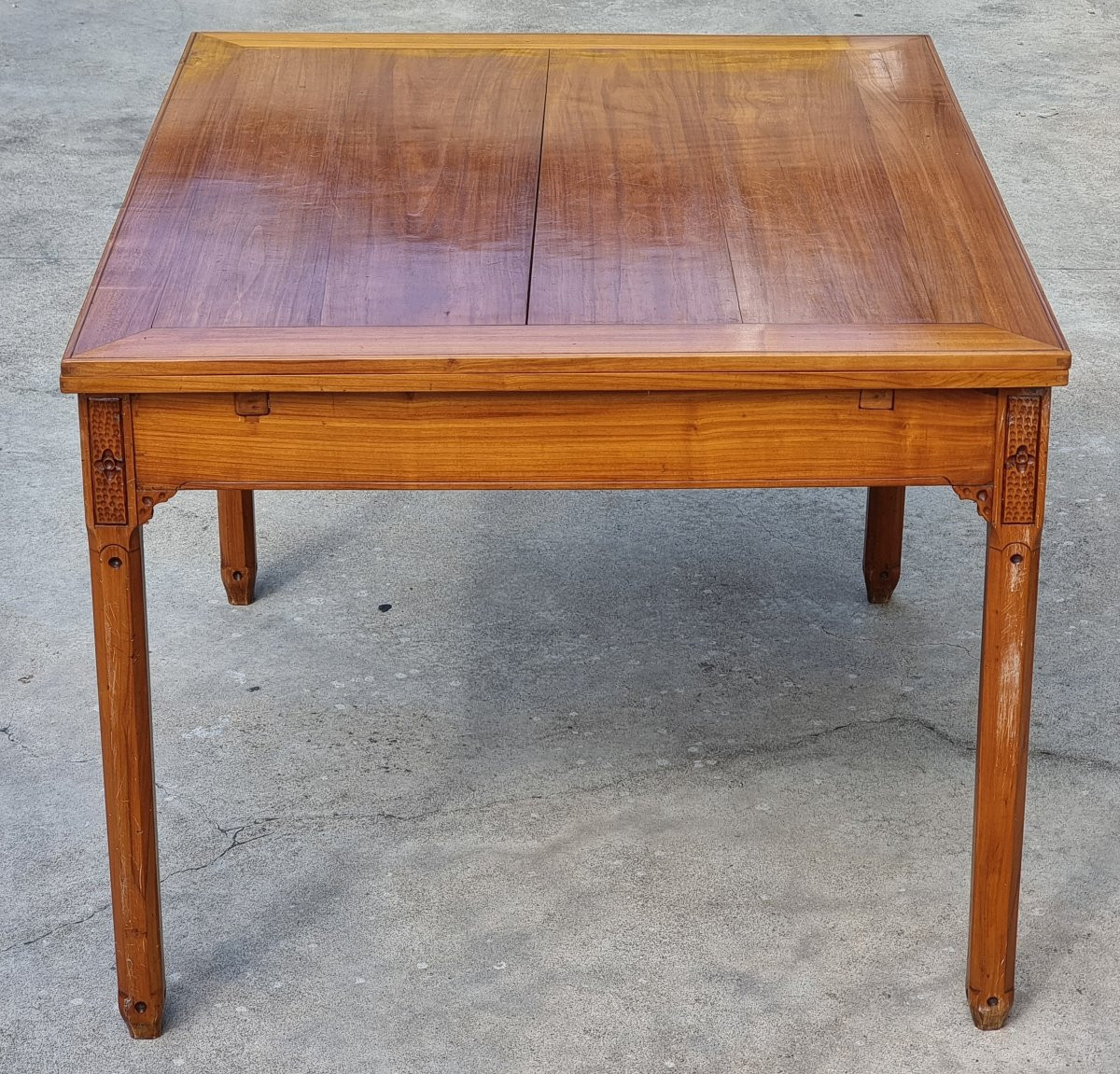 Vicenza Extendable Table In Solid Cherry Wood, Late 19th Century-photo-4