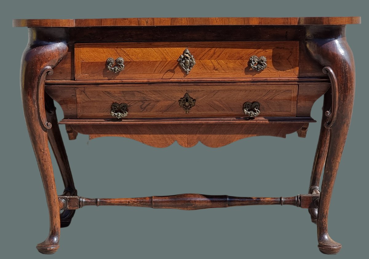 Ferrara Console Chest Of Drawers In Walnut, 18th Century-photo-3
