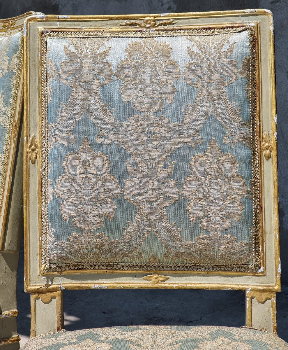 Venetian Lacquered And Gilded Salon Set, Late 18th Century-photo-5