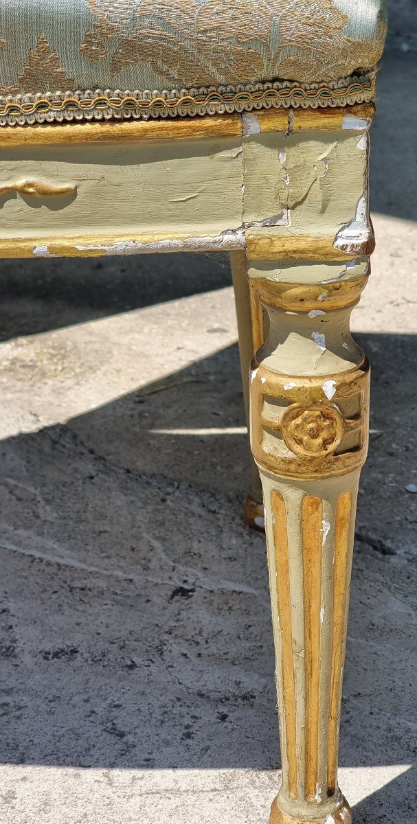 Venetian Lacquered And Gilded Salon Set, Late 18th Century-photo-6